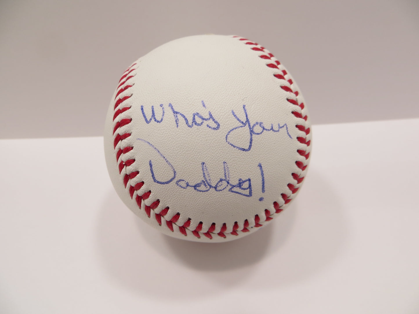 DAVID & DAN MANTLE SONS of MICKEY SIGNED BASEBALL w/Who'sYourDaddy! Yankees JSA