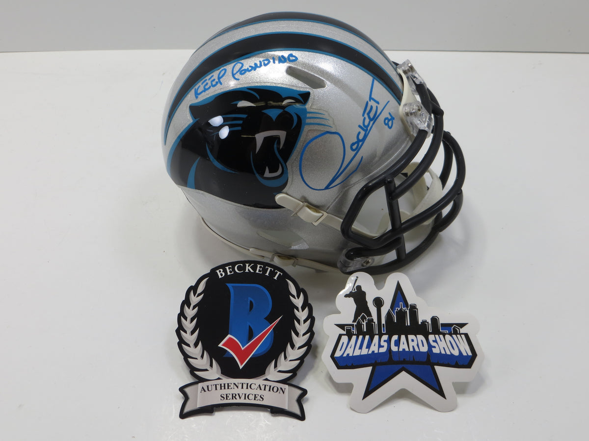 RAGHIB ROCKET ISMAIL SIGNED CAROLINA PANTHERS MINI HELMET w/KP BAS