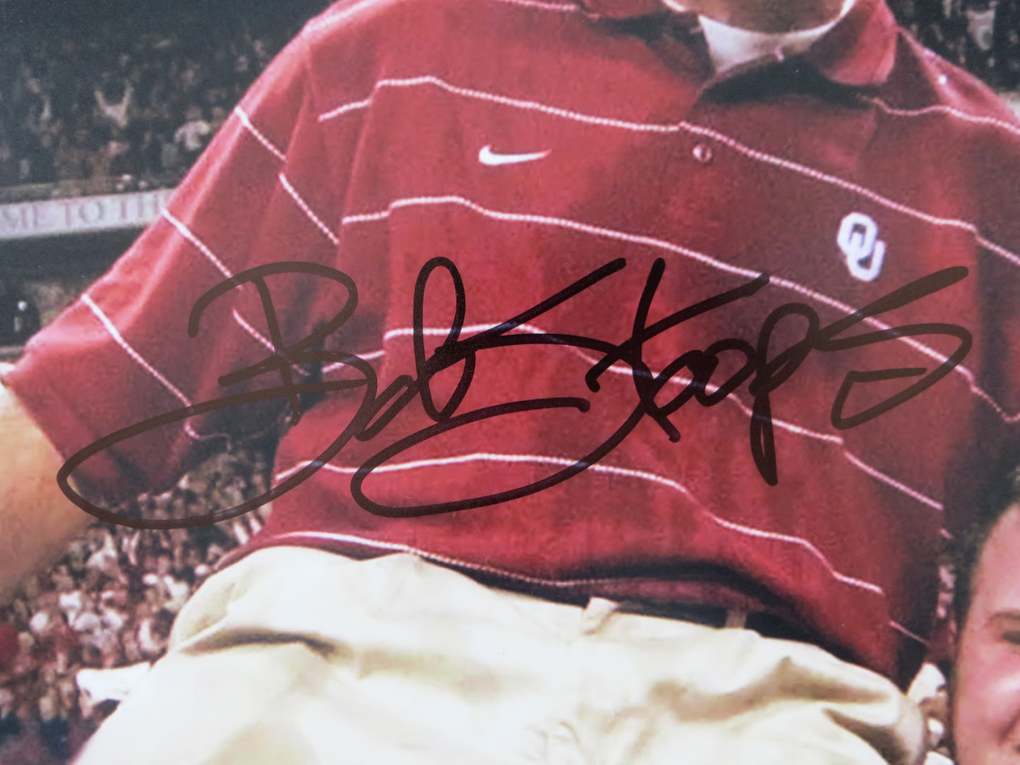 BARRY SWITZER BOB STOOPS OKLAHOMA OU SOONERS SIGNED 16x20 National Champs BAS