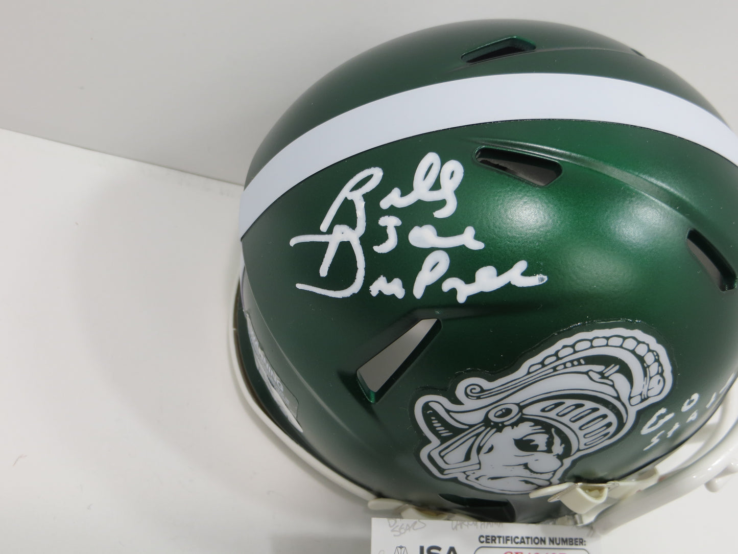 BILLY JOE DUPREE SIGNED MICHIGAN STATE SPARTANS Mini Helmet w/Go State JSA COA
