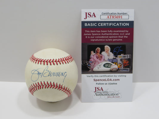 JIM BUNNING SIGNED RAWLINGS ONL BASEBALL Tigers Phillies US REP SENATOR JSA