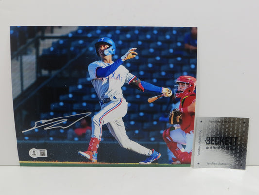 SEBASTIAN WALCOTT TEXAS RANGERS SIGNED 8X10 PHOTO BAS COA