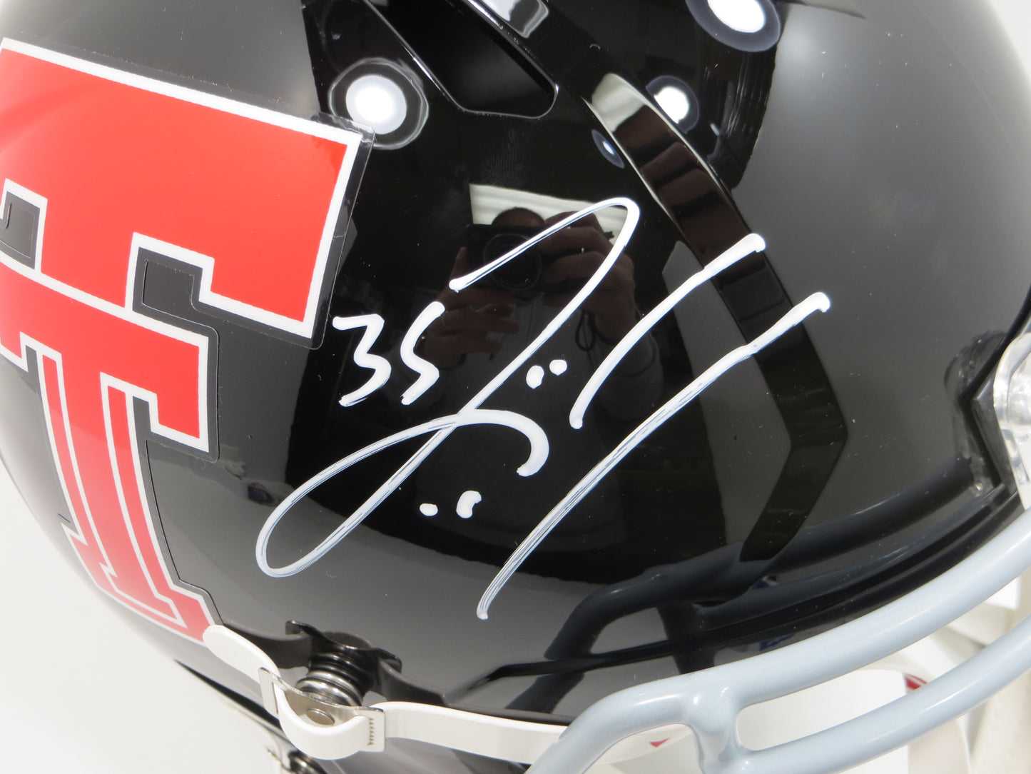 ZACH THOMAS SIGNED TEXAS TECH RED RAIDERS Riddell FULL SIZE HELMET Dolphins BAS