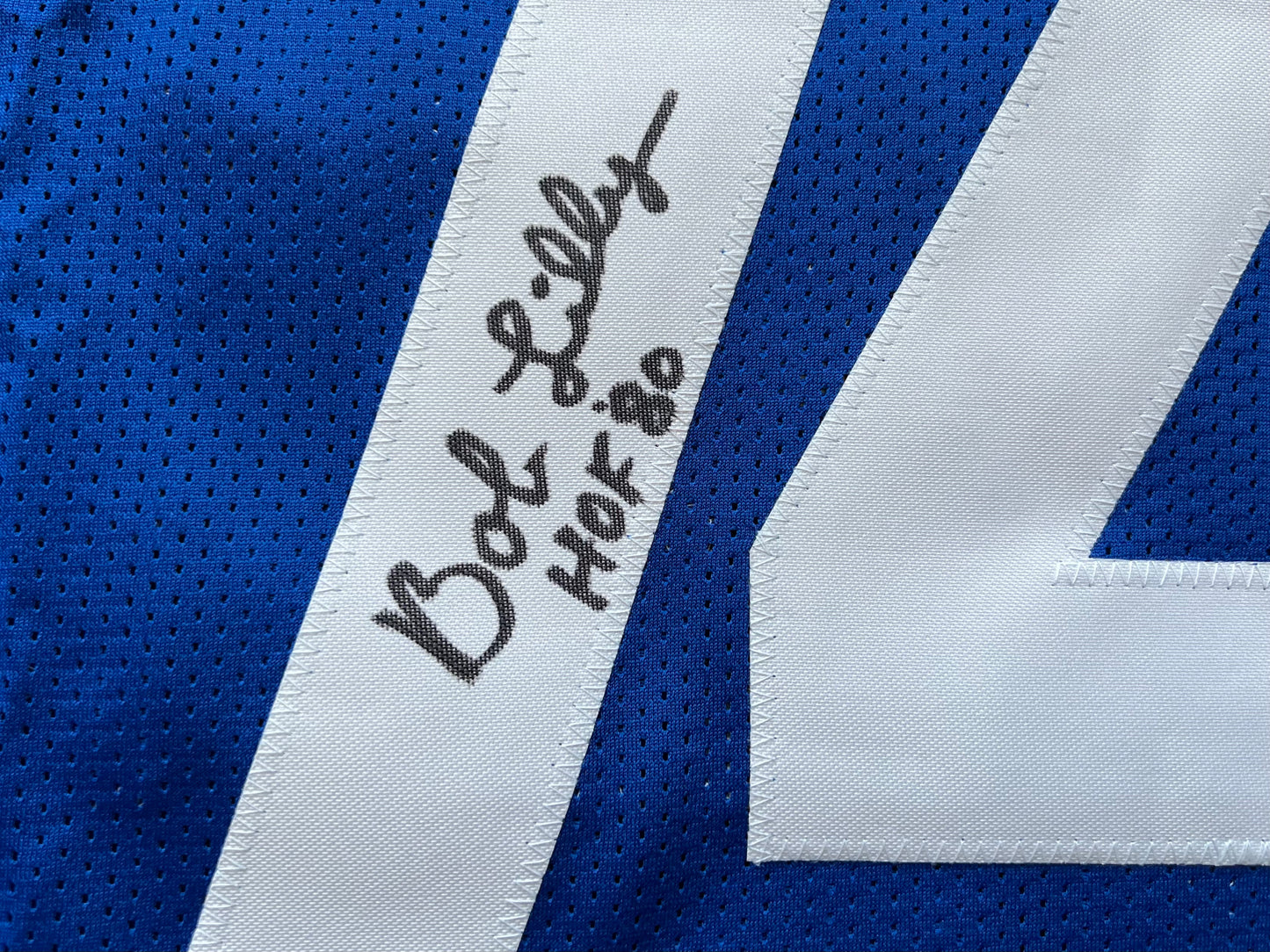 BOB LILLY SIGNED BLUE JERSEY Size 3XL Dallas Cowboys w/HOF 80 BAS COA