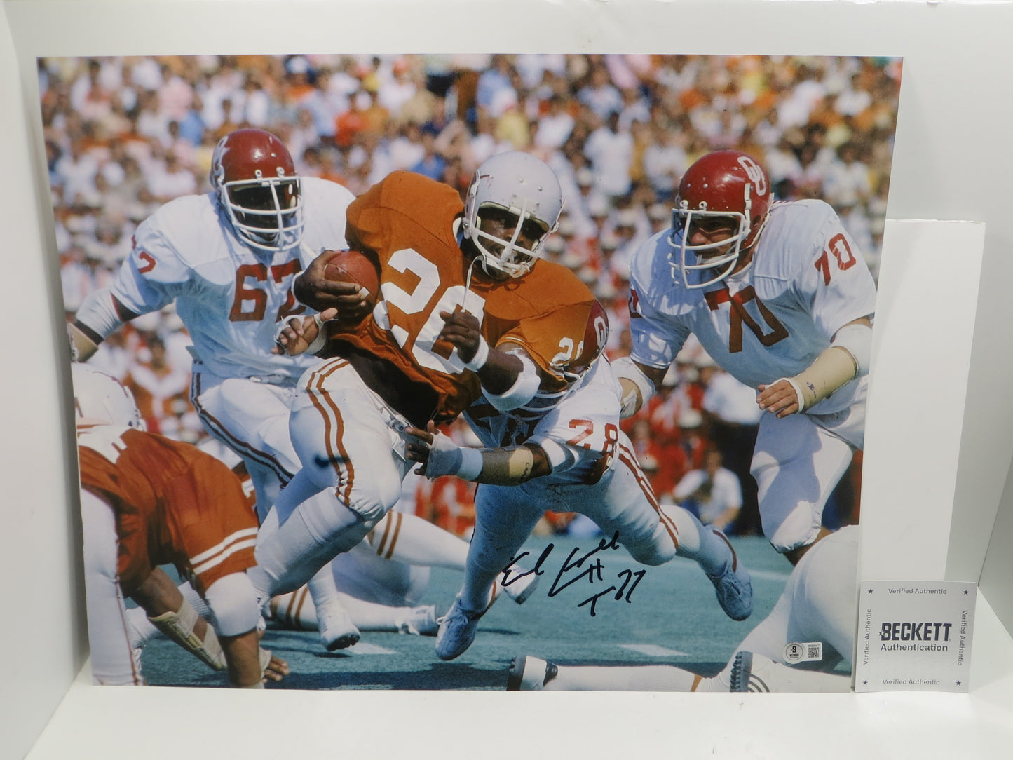 EARL CAMPBELL Texas Longhorns SIGNED 16x20 PHOTO w/HT 77 Houston Oilers BAS