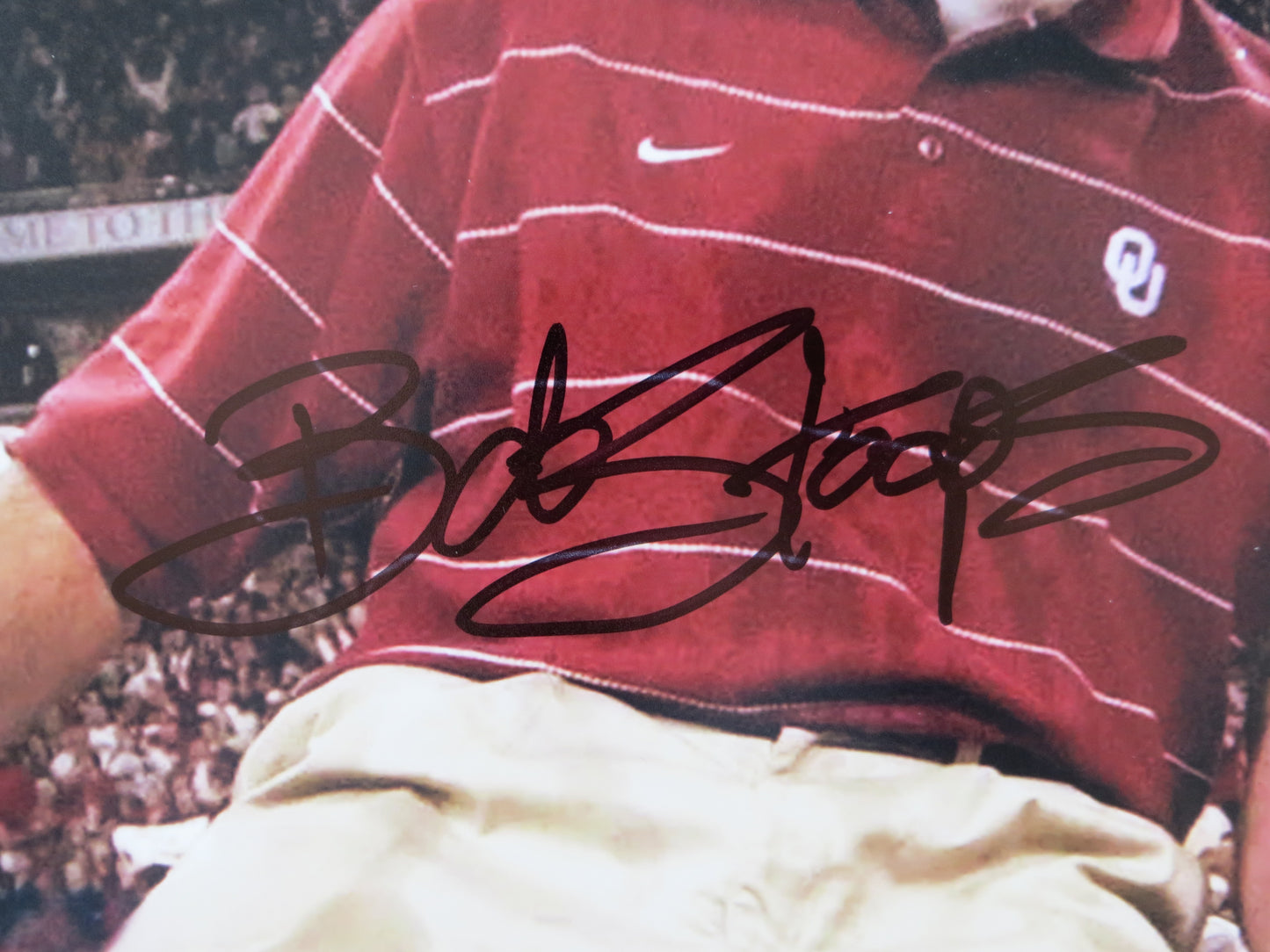 BARRY SWITZER BOB STOOPS OKLAHOMA OU SOONERS SIGNED 16x20 National Champs BAS