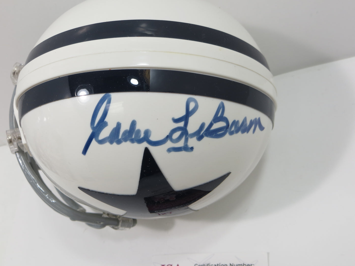 EDDIE LeBARON SIGNED DALLAS COWBOYS Mini Helmet JSA COA