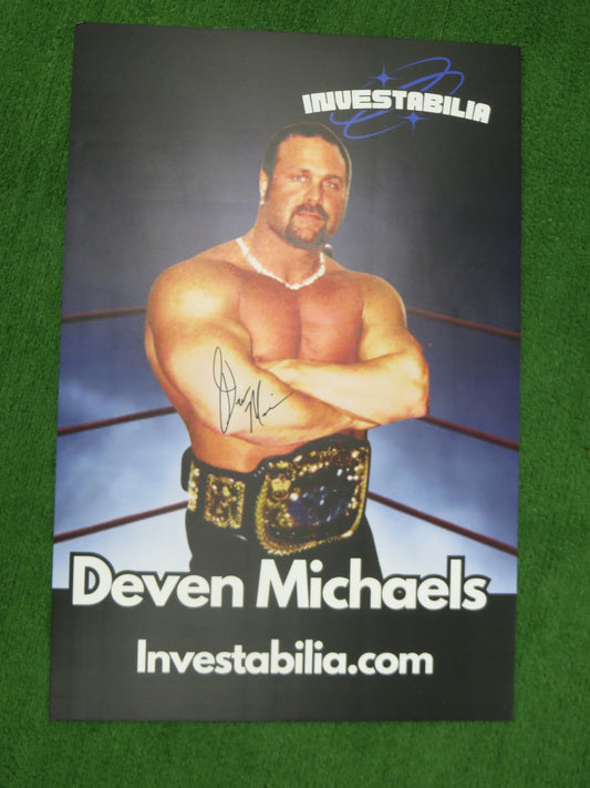 DEVEN MICHAELS SIGNED 24x26 Investabilia Dallas Card Show FOAM BOARD BAS