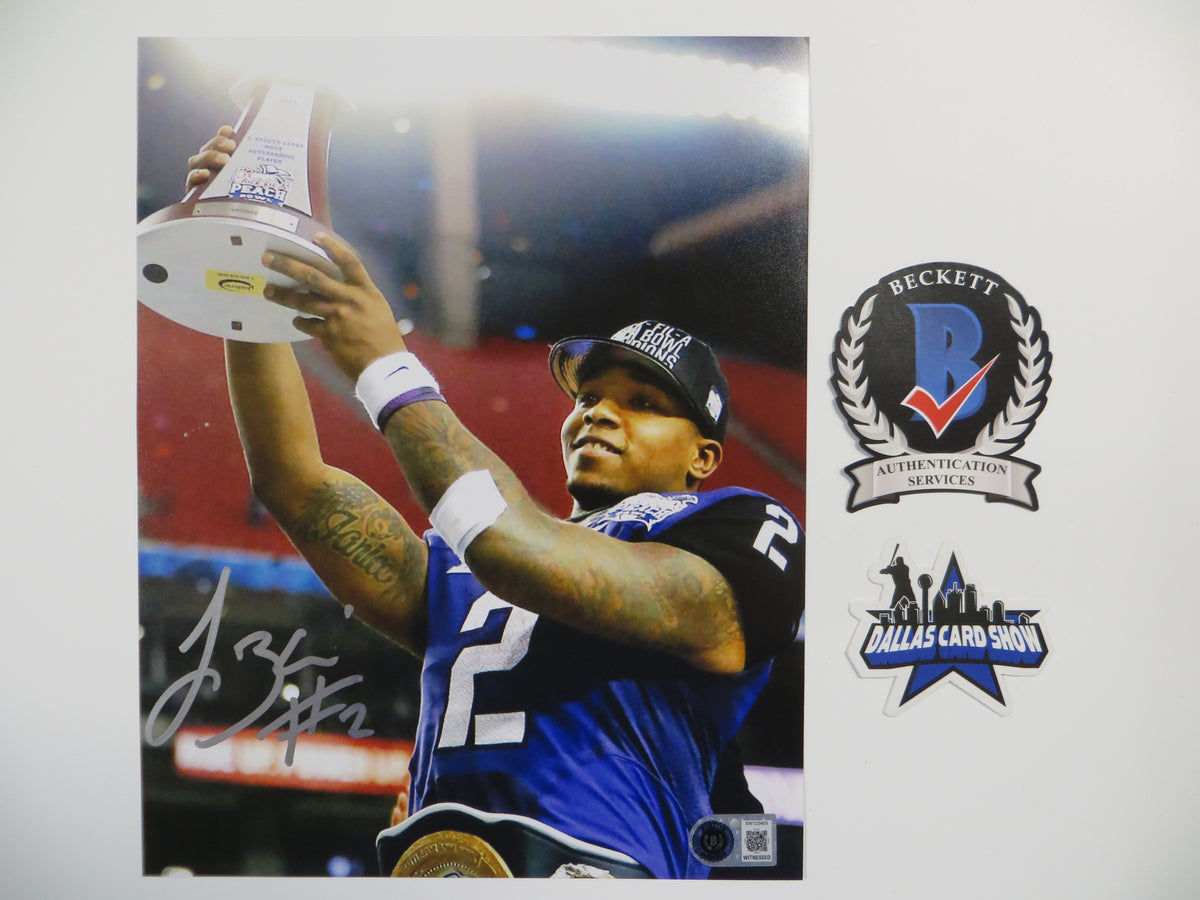 TREVONE BOYKIN TCU HORNED FROGS SIGNED 8x10 with the Trophy PHOTO BAS