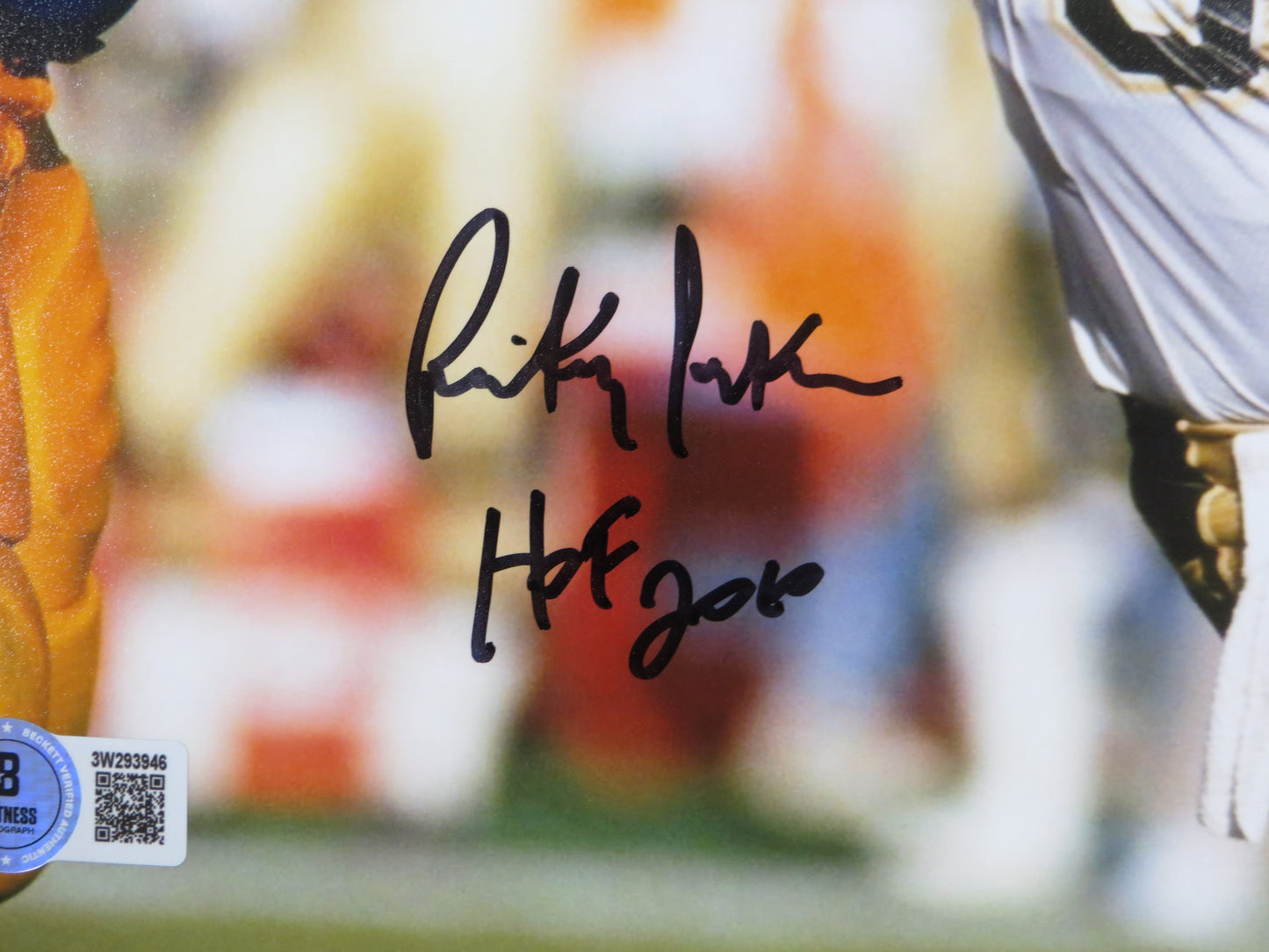 RICKEY JACKSON NEW ORLEANS SAINTS SIGNED 8x10 PHOTO vs RAMS w/HOF2010 BAS