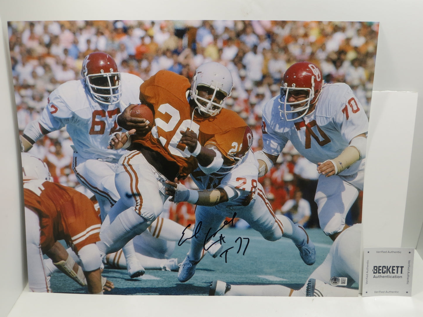 EARL CAMPBELL Texas Longhorns SIGNED 16x20 PHOTO w/HT 77 Houston Oilers BAS