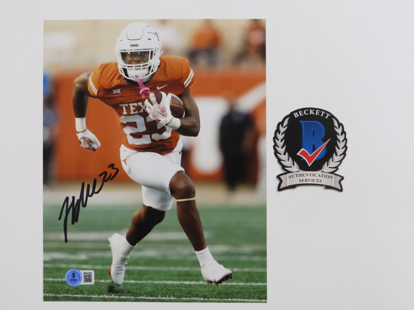 JAYDON BLUE Texas Longhorns SIGNED Open Field 8x10 PHOTO Dallas Cowboys BAS COA