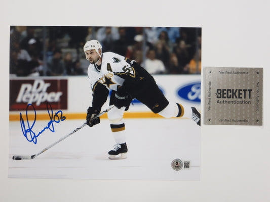 SERGEI ZUBOV DALLAS STARS SIGNED 8x10 Assist PHOTO Soviet Union RUSSIA BAS