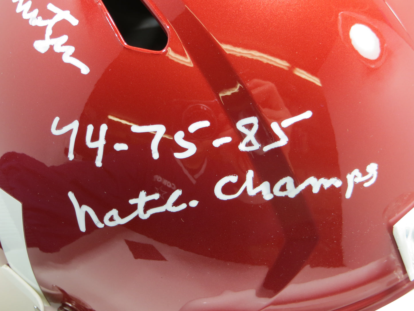 BARRY SWITZER SIGNED OKLAHOMA OU SOONERS FULL SIZE HELMET w/Boomer NatChamps BAS