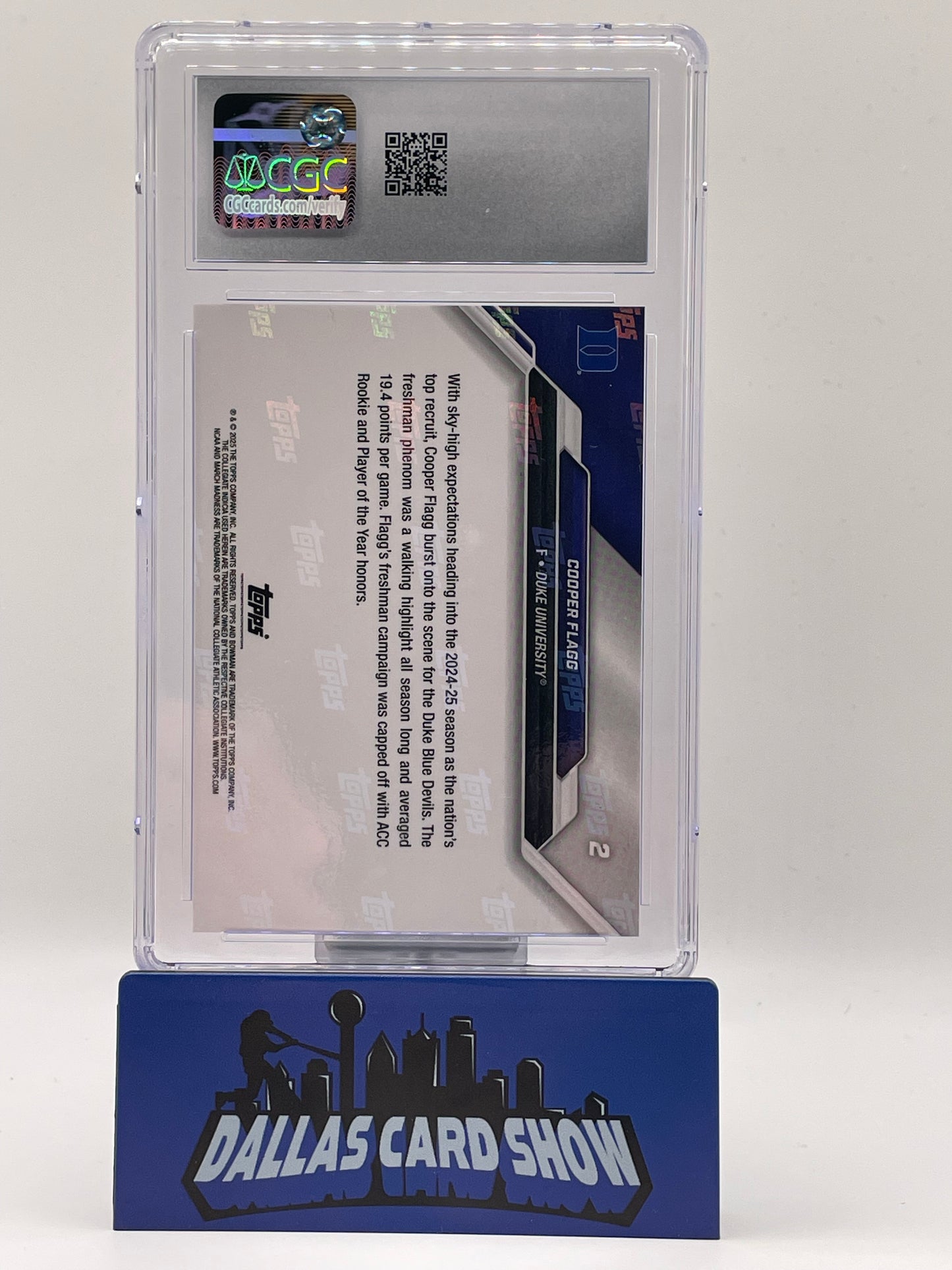 2025 Bowman U Now #2 Cooper Flagg March Madness CGC 10