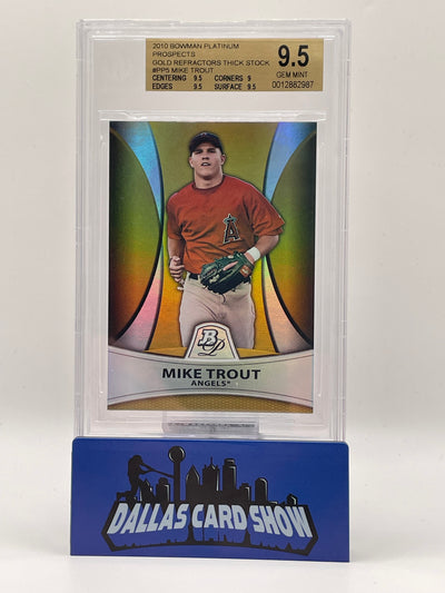 2010 Bowman Platinum #PP5 Mike Trout Gold Refractor Thick Stock /539 BGS 9.5