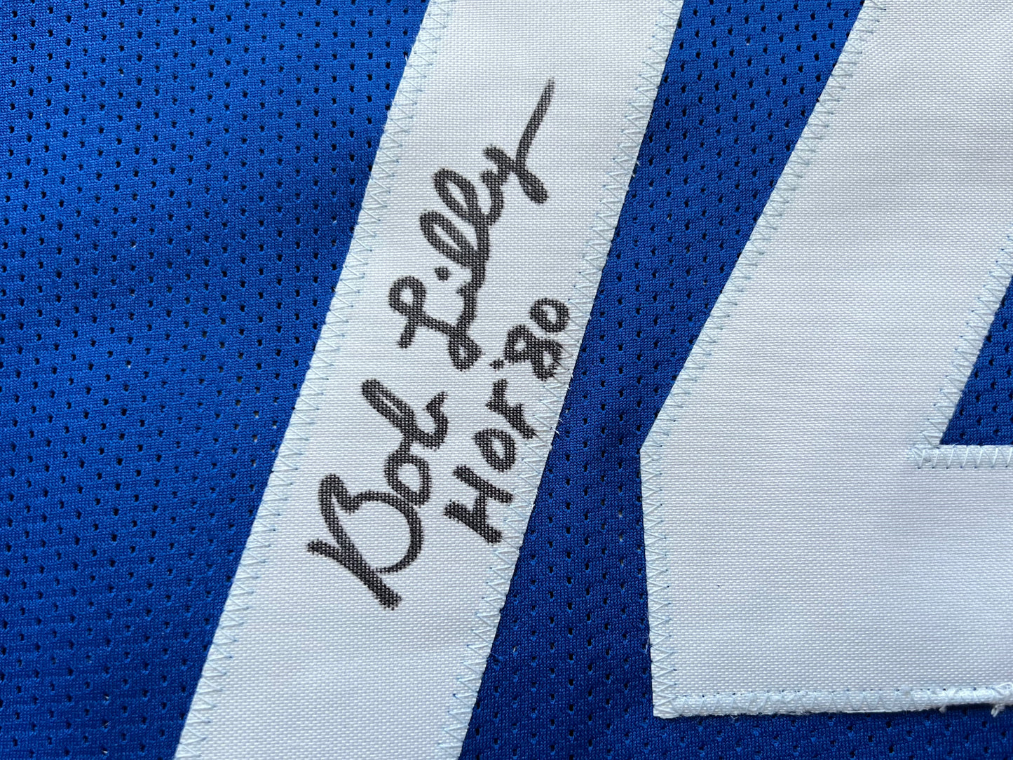 BOB LILLY SIGNED BLUE JERSEY Size 3XL Dallas Cowboys w/HOF 80 BAS COA