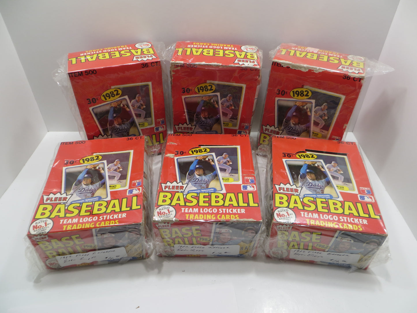 1982 FLEER BASEBALL EMPTY BOX Lot of 6 BOXES
