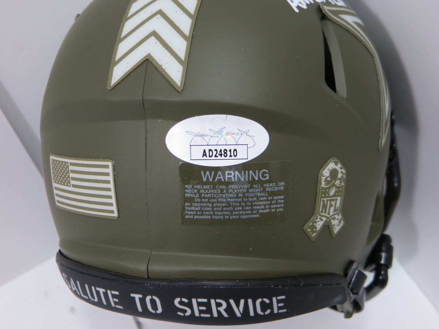 RAGHIB Rocket ISMAIL SIGNED DALLAS COWBOYS SALUTE to SERVICE Mini Helmet w/INSC JSA
