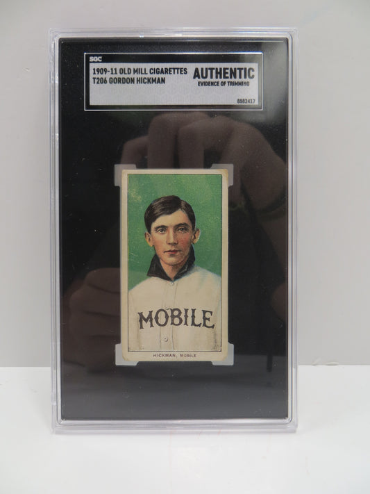 1909-11 Old Mill Cigarettes T206 Gordan Hickman SGC Authentic