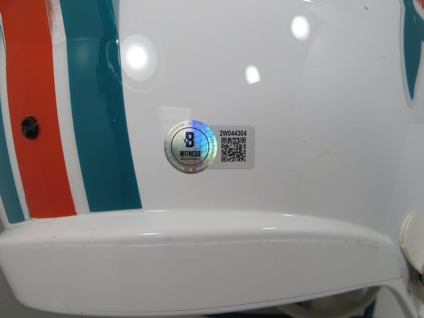 ZACH THOMAS SIGNED MIAMI DOLPHINS Riddell FULL SIZE HELMET Texas Tech BAS