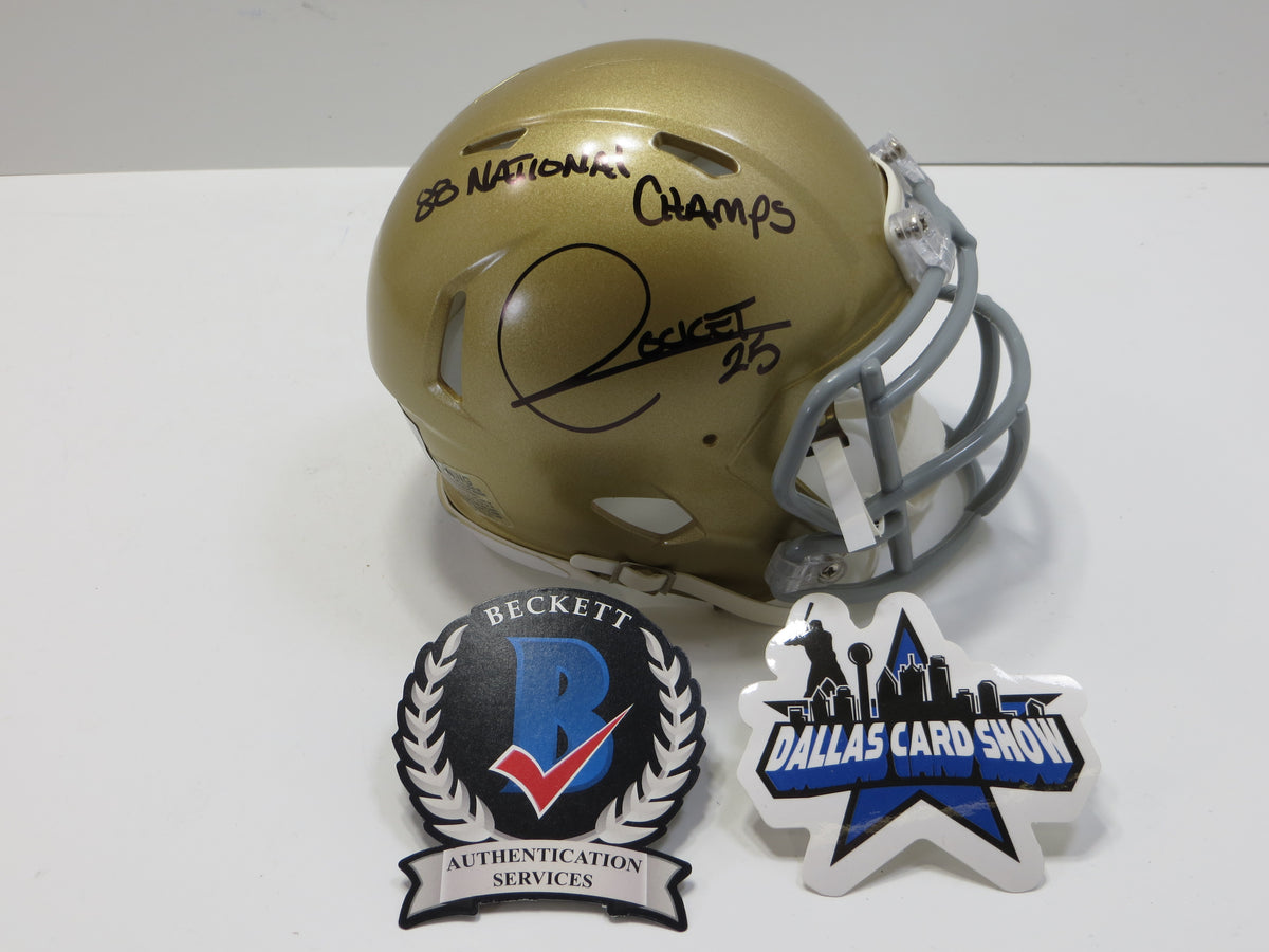 ROCKET ISMAIL NOTRE DAME FIGHTING IRISH SIGNED MINI HELMET w88NATCHAMP BAS