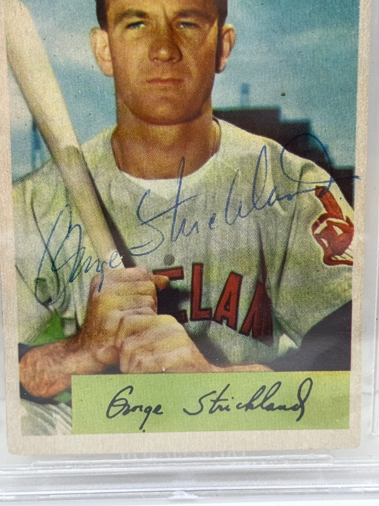 1954 Bowman George Strickland #36 Auto Beckett Authentic Deceased in 2010