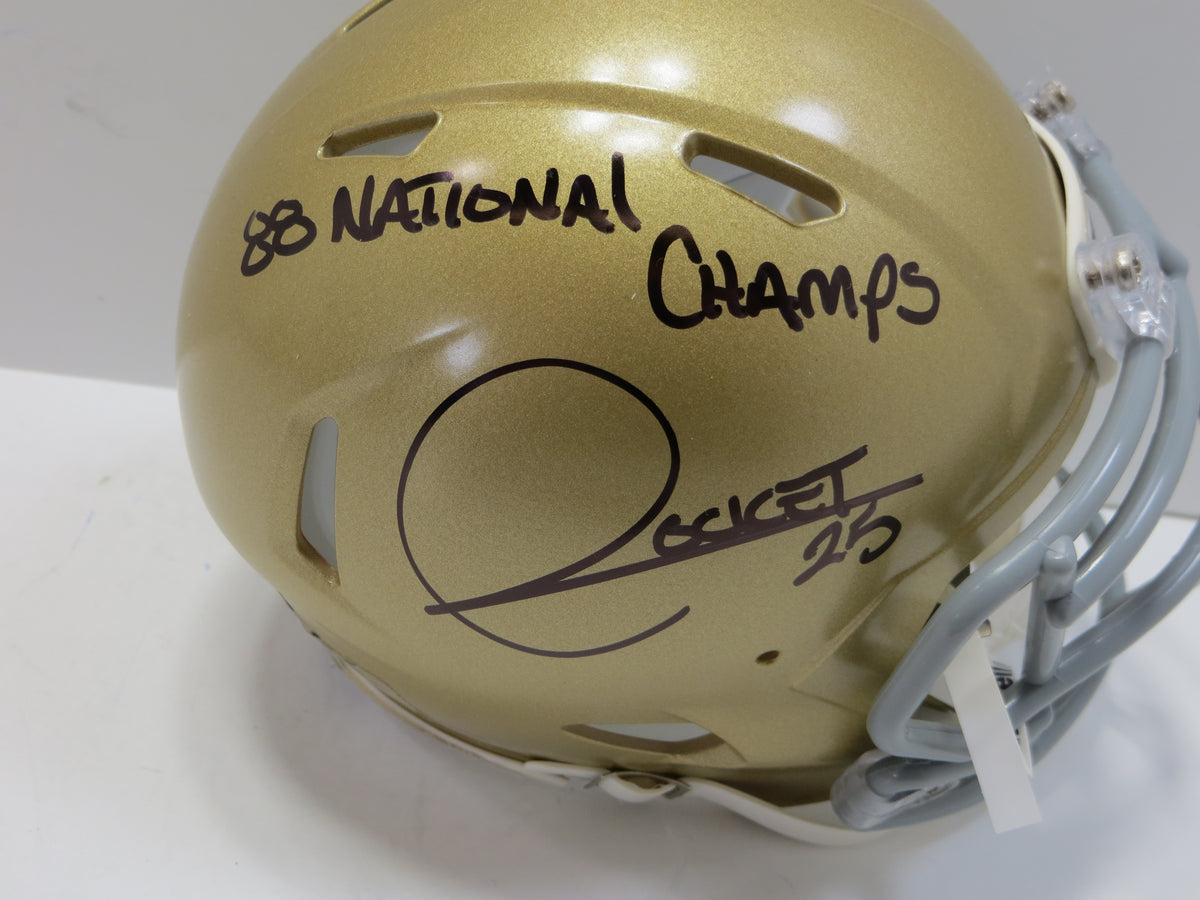 ROCKET ISMAIL NOTRE DAME FIGHTING IRISH SIGNED MINI HELMET w88NATCHAMP BAS