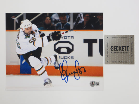 SERGEI ZUBOV DALLAS STARS SIGNED 8x10 Slap Shot PHOTO Soviet Union RUSSIA BAS