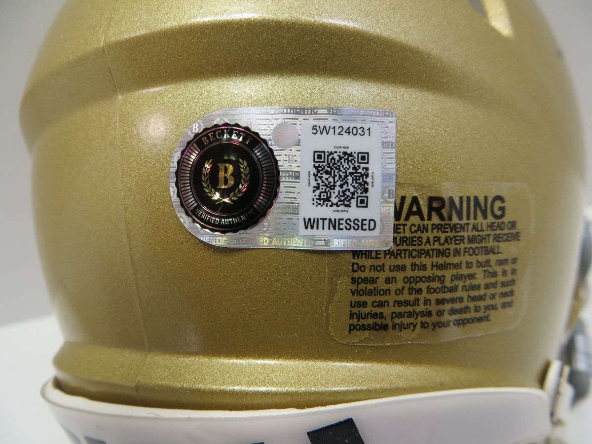 ROCKET ISMAIL NOTRE DAME FIGHTING IRISH SIGNED MINI HELMET w88NATCHAMP BAS