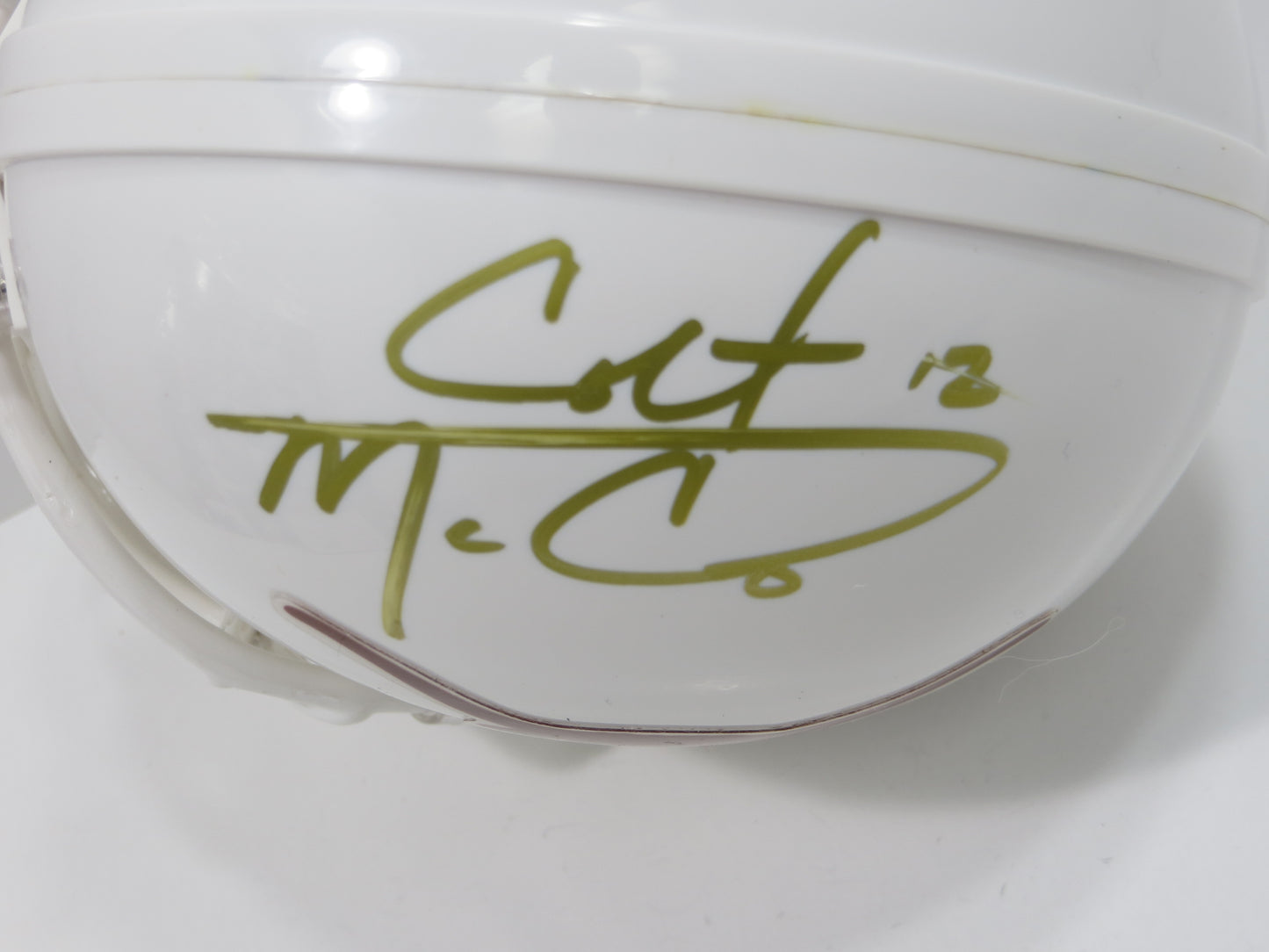 COLT McCOY SIGNED TEXAS UT LONGHORNS Mini Helmet JSA COA