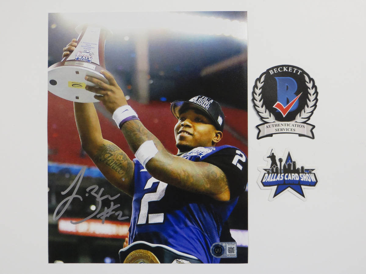 TREVONE BOYKIN TCU HORNED FROGS SIGNED 8x10 with the Trophy PHOTO BAS
