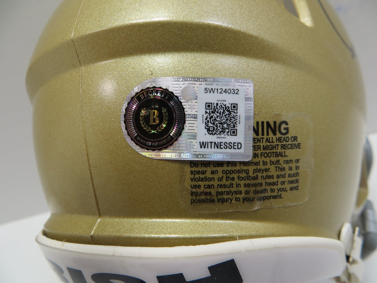 ROCKET ISMAIL NOTRE DAME FIGHTING IRISH SIGNED MINI HELMET w88NATCHAMP BAS