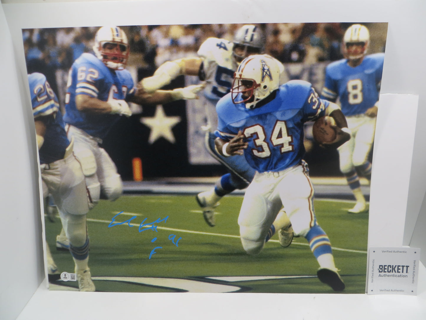 EARL CAMPBELL Houston Oilers SIGNED 16x20 PHOTO UT Longhorns BAS