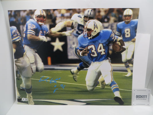 EARL CAMPBELL Houston Oilers SIGNED 16x20 PHOTO UT Longhorns BAS