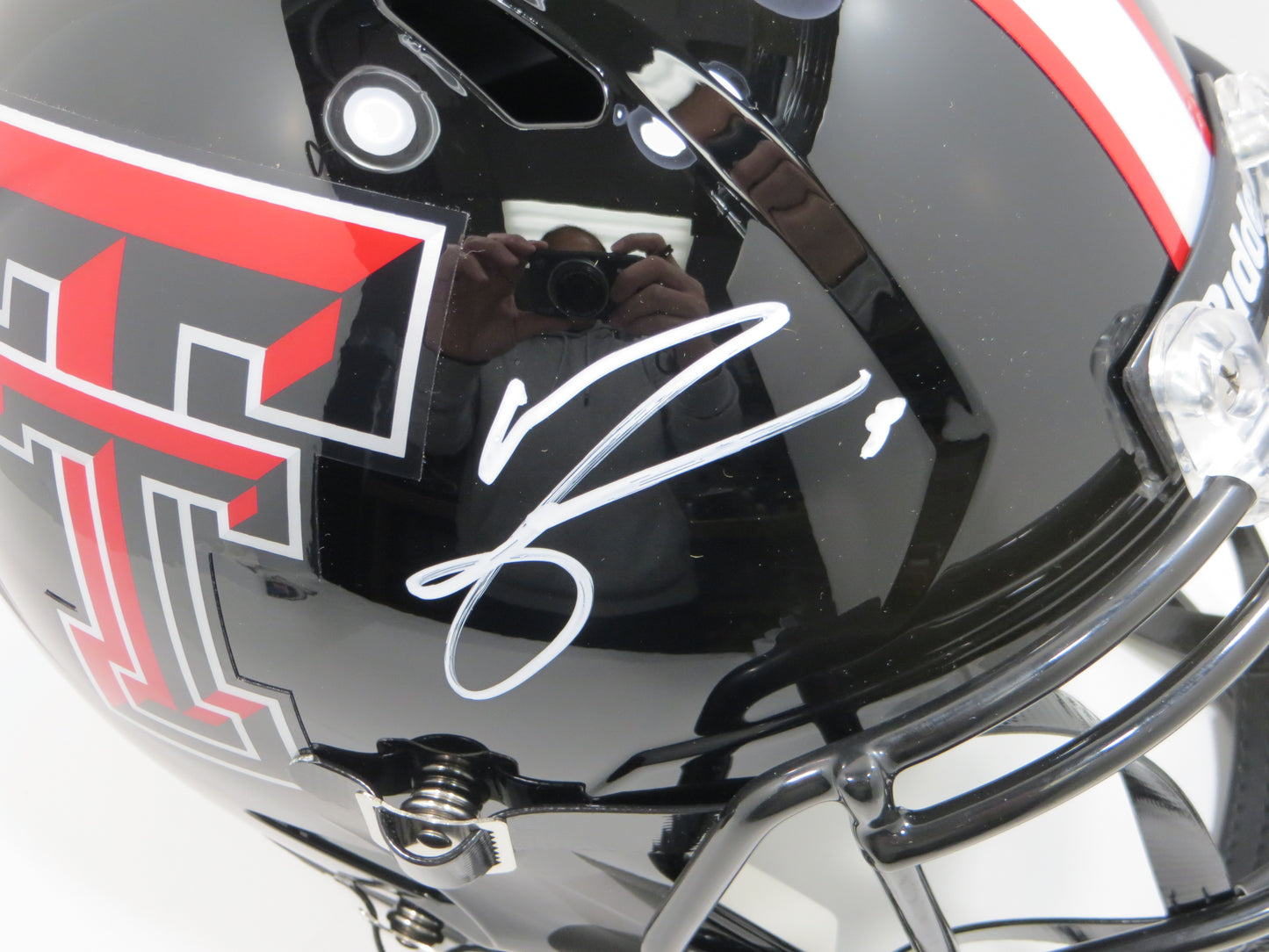 MICHAEL CRABTREE SIGNED TEXAS TECH RED RAIDERS Riddell FULL SIZE HELMET BAS
