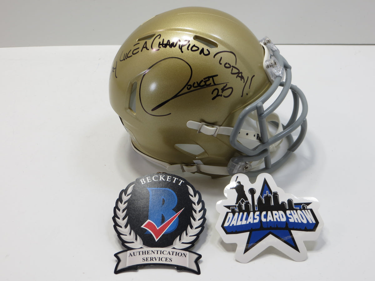 ROCKET ISMAIL NOTRE DAME FIGHTING IRISH SIGNED MINI HELMET w88NATCHAMP BAS