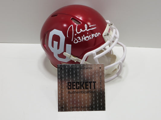 JASON WHITE SIGNED OKLAHOMA OU SOONERS MINI HELMET w03 Heisman BAS