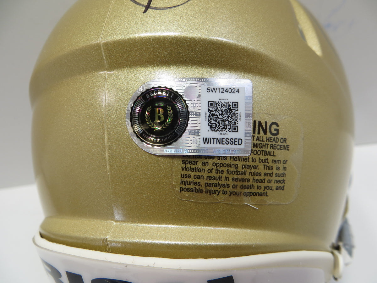 ROCKET ISMAIL NOTRE DAME FIGHTING IRISH SIGNED MINI HELMET w88NATCHAMP BAS