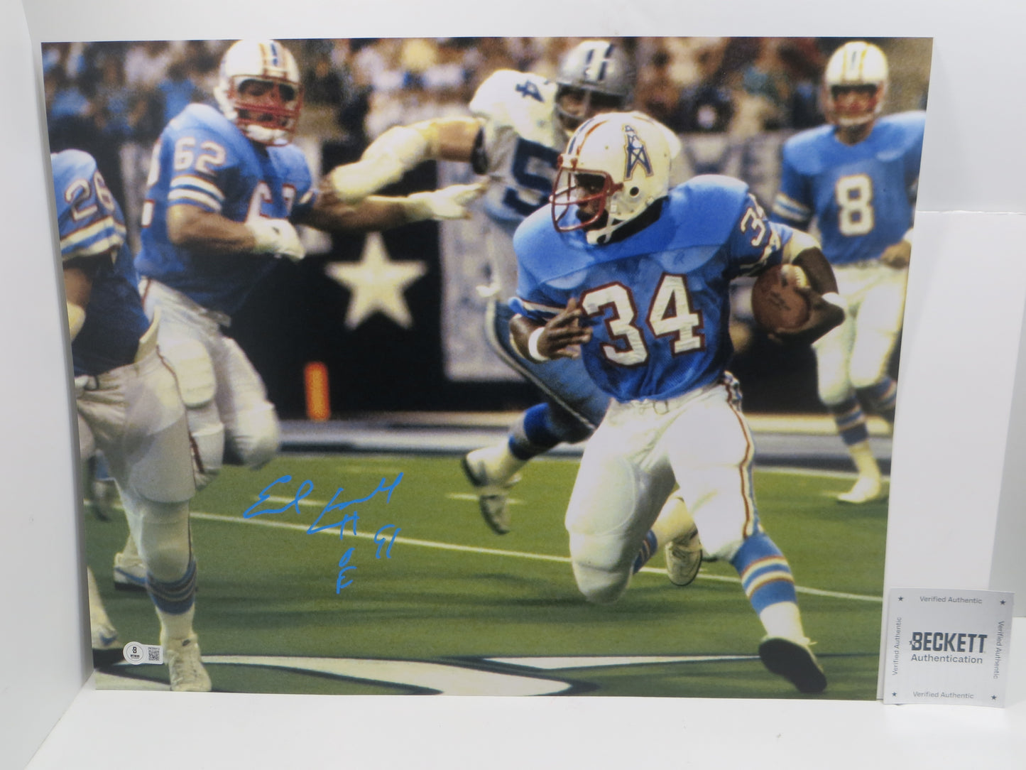 EARL CAMPBELL Houston Oilers SIGNED 16x20 PHOTO UT Longhorns BAS