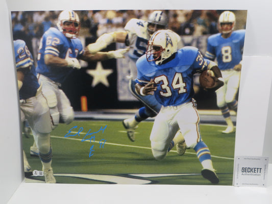 EARL CAMPBELL Houston Oilers SIGNED 16x20 PHOTO UT Longhorns BAS