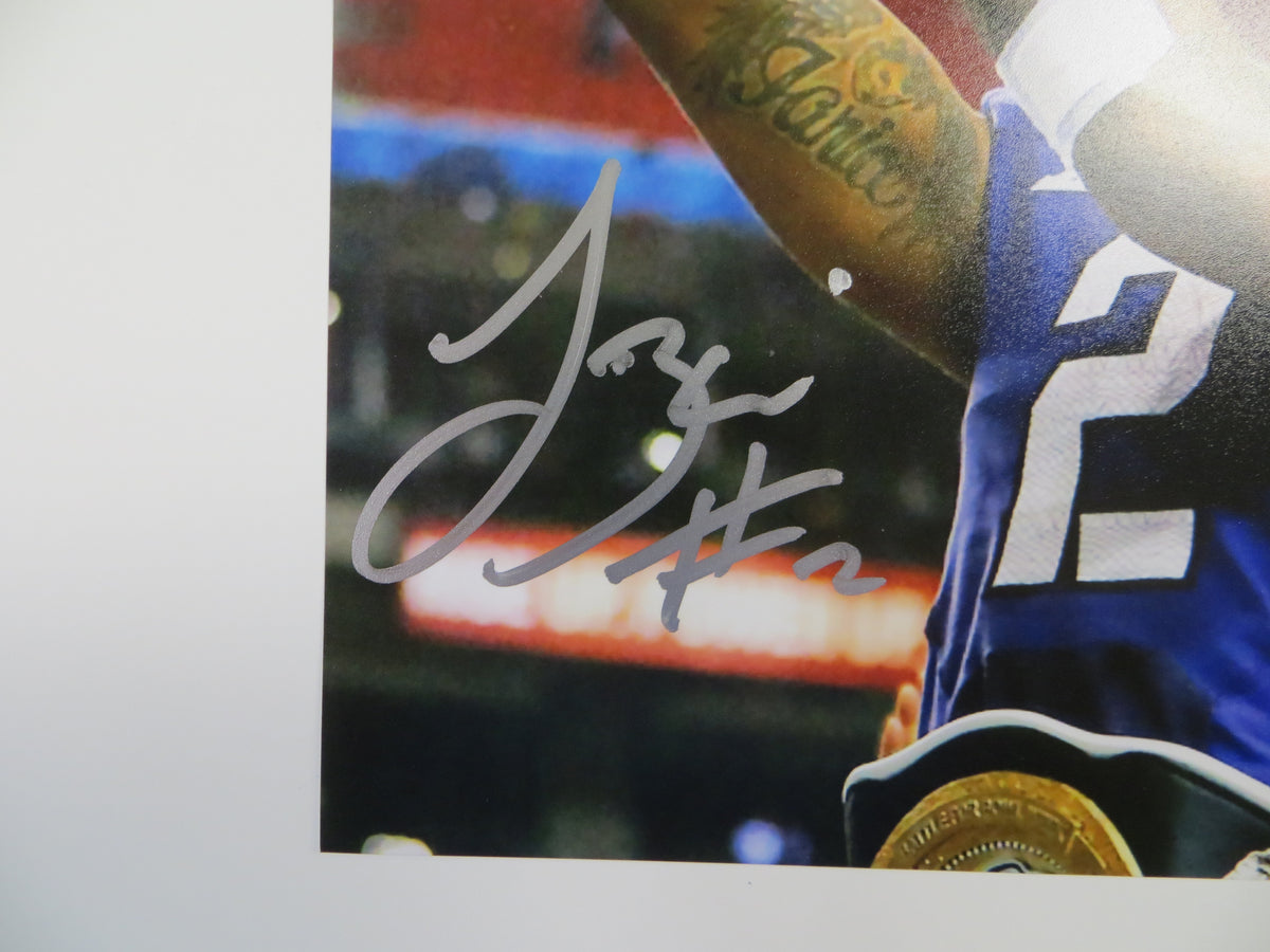 TREVONE BOYKIN TCU HORNED FROGS SIGNED 8x10 with the Trophy PHOTO BAS