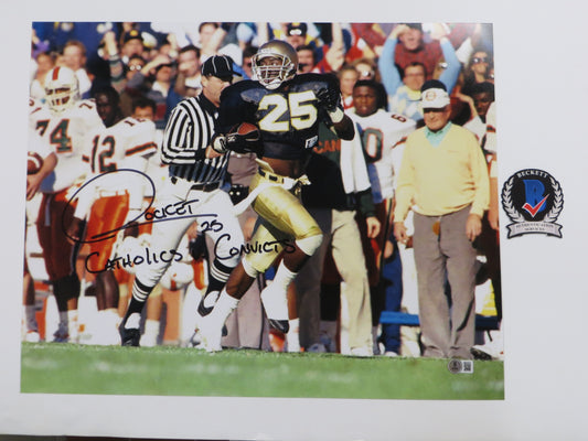 RAGHIB Rocket ISMAIL Notre Dame vs Miami SIGNED 16x20 Catholics v Convicts BAS