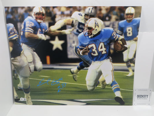 EARL CAMPBELL Houston Oilers SIGNED 16x20 PHOTO UT Longhorns BAS