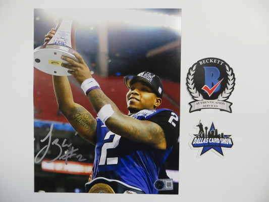 TREVONE BOYKIN TCU HORNED FROGS SIGNED 8x10 with the Trophy PHOTO BAS