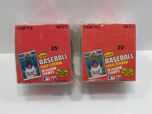 1982 FLEER BASEBALL STICKERS EMPTY BOX Lot of 2 BOXES