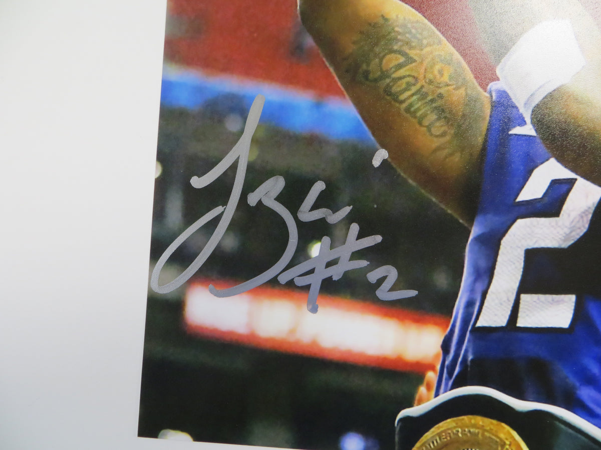TREVONE BOYKIN TCU HORNED FROGS SIGNED 8x10 with the Trophy PHOTO BAS