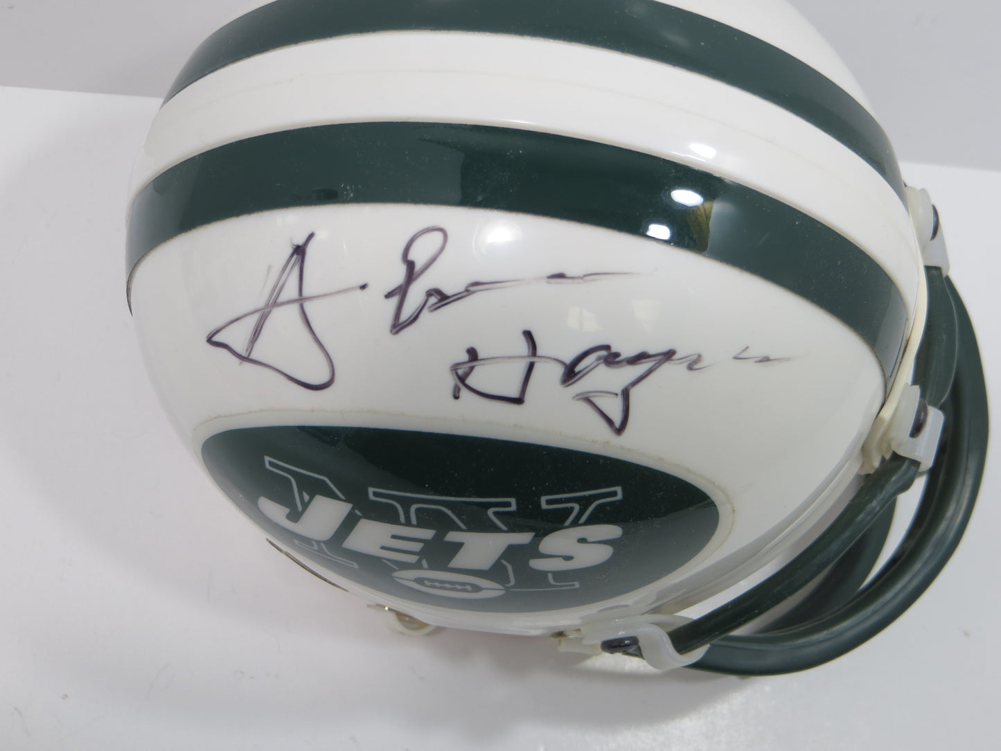 ABNER HAYNES SIGNED NEW YORK JETS Mini Helmet Dallas Texans UNT Mean Green JSA