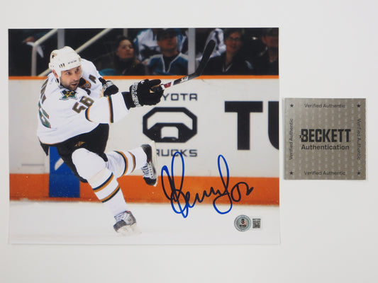 SERGEI ZUBOV DALLAS STARS SIGNED 8x10 Slap Shot PHOTO Soviet Union RUSSIA BAS