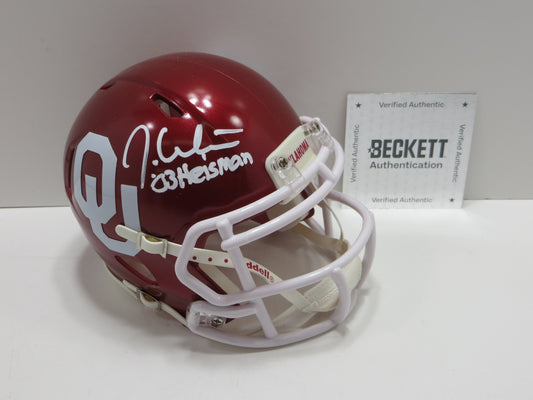 JASON WHITE SIGNED OKLAHOMA OU SOONERS MINI HELMET w03 Heisman BAS